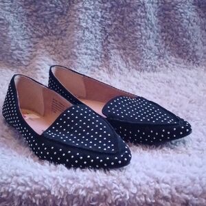 Elegant Black Studded Women's Loafers